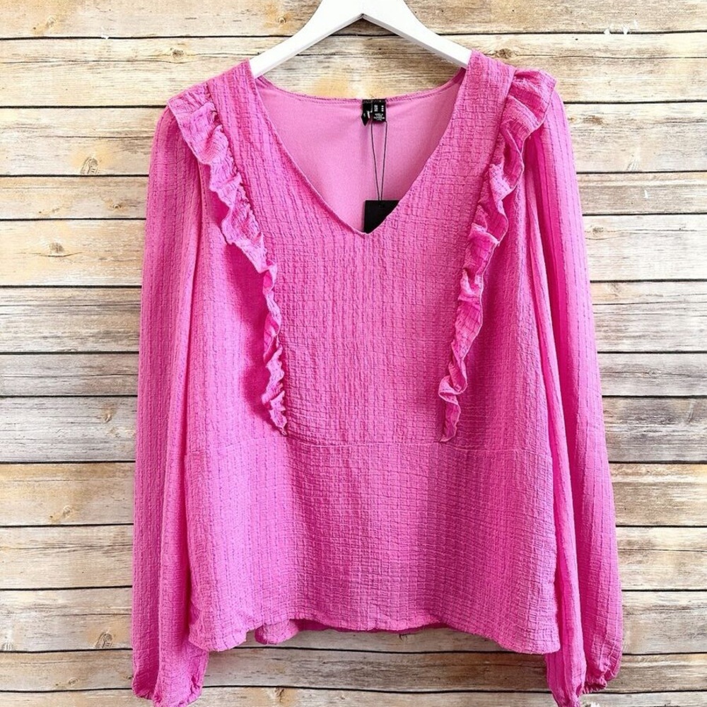 Vero Moda Pink Ruffled Women's Top